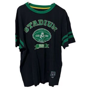 AKDMKS Rugby tShirt men’s XL vintage sports outdoor embroidered black green